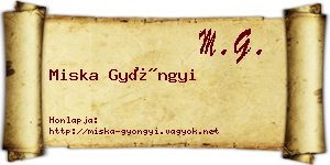 Miska Gyöngyi névjegykártya